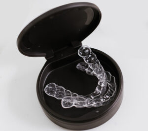 clear aligners in a round box